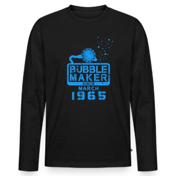 Diver Birthday Bubblemaker since March 1965 - Men's Premium Organic Long Sleeve Shirt - black - Front - Nico (187cm)