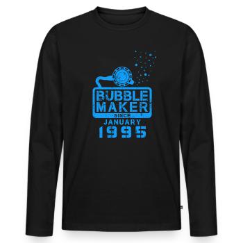 Diver Birthday Bubblemaker since January 1995 - Men's Premium Organic Long Sleeve Shirt - black - Front - Nico (187cm)
