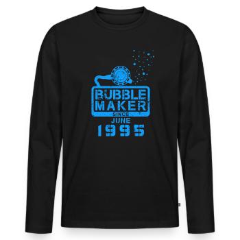 Diver Birthday Bubblemaker since June 1995 - Men's Premium Organic Long Sleeve Shirt - black - Front - Nico (187cm)