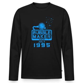 Diver Birthday Bubblemaker since July 1995 - Men's Premium Organic Long Sleeve Shirt - black - Front - Nico (187cm)