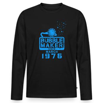 Diver Birthday Bubblemaker since March 1976 - Men's Premium Organic Long Sleeve Shirt - black - Front - Nico (187cm)