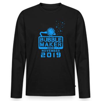 Plongeur Birthday Bubblemaker depuis novembre 2019 - T-shirt manches longues Premium bio Homme - noir - Devant - Nico (187cm)