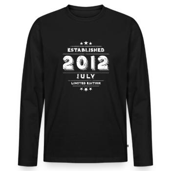 Birthday in July 2012 - July - Men's Premium Organic Long Sleeve Shirt - black - Front - Nico (187cm)