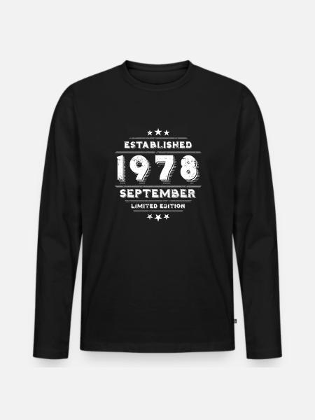 Birthday in September 1978 - September - Men's Premium Organic Long Sleeve Shirt - black