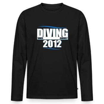 Diver Birthday - Diving since August 2012 - Men's Premium Organic Long Sleeve Shirt - black - Front - Nico (187cm)