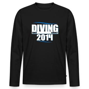 Diver Birthday - Diving since August 2014 - Men's Premium Organic Long Sleeve Shirt - black - Front - Nico (187cm)