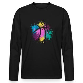 Colorful design for basketball players - Men's Premium Organic Long Sleeve Shirt - black - Front - Nico (187cm)