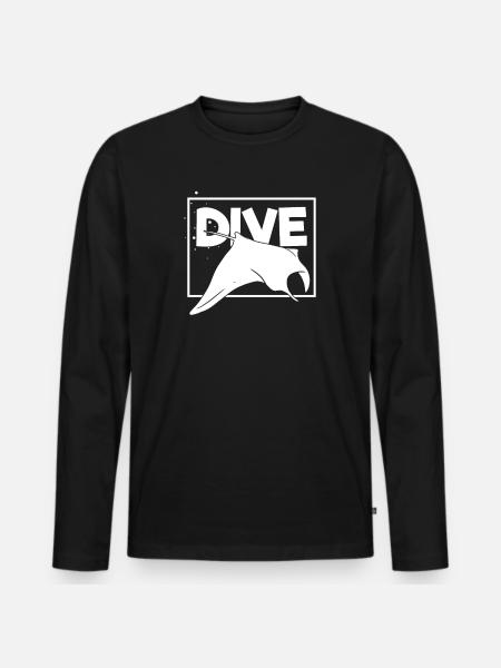 Dive with Manta Rays - Diving - Men's Premium Organic Long Sleeve Shirt - black