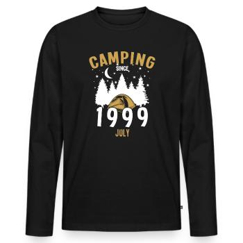 Anniversaire: Camping depuis juillet 1999 Zelten - T-shirt manches longues Premium bio Homme - noir - Devant - Nico (187cm)