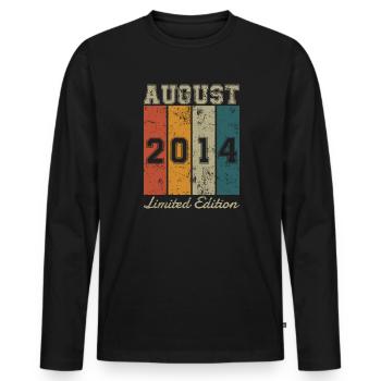 Date de naissance: Août 2014 - Limited Edition Retro - T-shirt manches longues Premium bio Homme - noir - Devant - Nico (187cm)