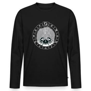 Sternzeichen Krebs - Tierkreiszeichen - Geburtstag - Männer Premium Bio Langarmshirt - Schwarz - Vorne - Nico (187cm)