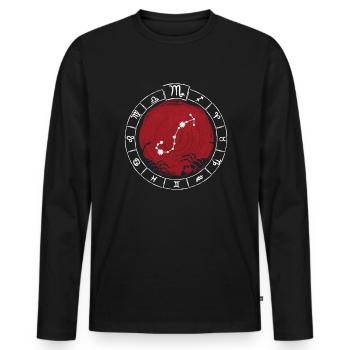 Zodiac sign Scorpio - Zodiac sign - Birth - Men's Premium Organic Long Sleeve Shirt - black - Front - Nico (187cm)