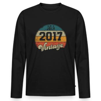 Vintage Geburtstag - Juli 2017 - Geschenkidee - Männer Premium Bio Langarmshirt - Schwarz - Vorne - Nico (187cm)