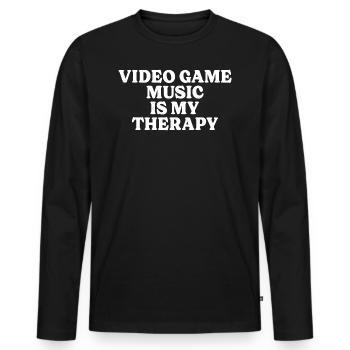 Geek Therapy Music Video Games - Men's Premium Organic Long Sleeve Shirt - black - Front - Nico (187cm)