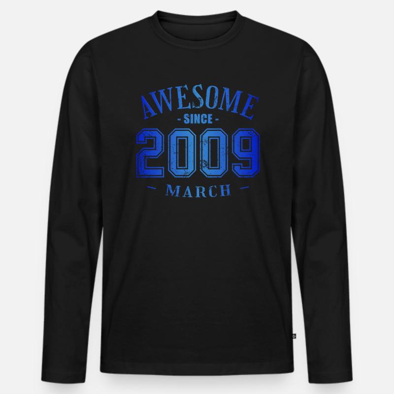 March 2009 - Geburtstag im März Awesome - Männer Premium Bio Langarmshirt - Schwarz