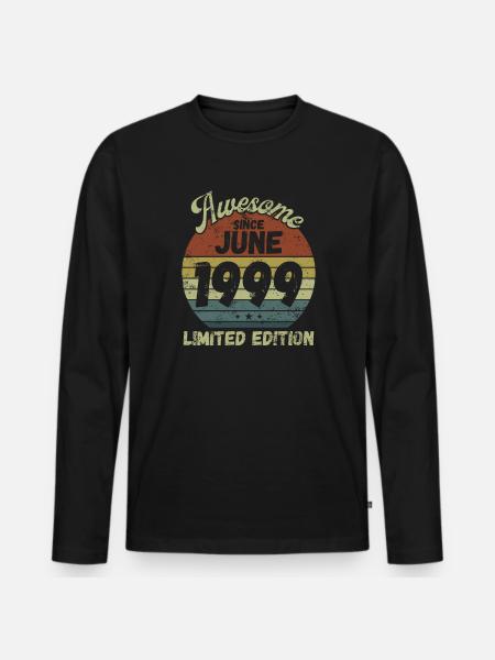 Awesome since June 1999 - Geburtstag - Männer Premium Bio Langarmshirt - Schwarz