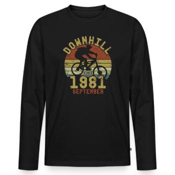 Birthday Downhill Bike Bike September 1981 - Men's Premium Organic Long Sleeve Shirt - black - Front - Nico (187cm)