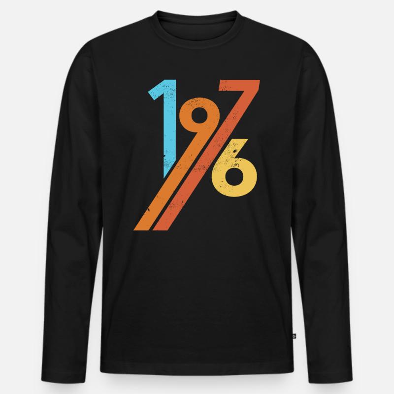 1976 Vintage - Männer Premium Bio Langarmshirt - Schwarz