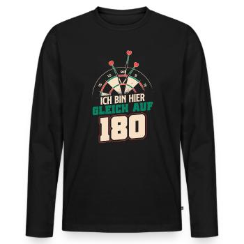 Ich bin hier gleich auf 180 Darten Dart Lustiges - Männer Premium Bio Langarmshirt - Schwarz - Vorne - Nico (187cm)
