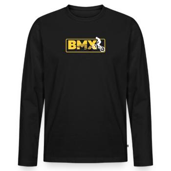 bmx - T-shirt manches longues Premium bio Homme - noir - Devant - Nico (187cm)