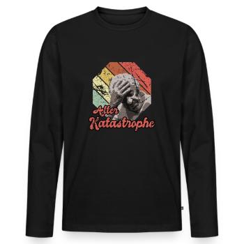 Alt Katastrophe Pension Rente Veteran Armee - Männer Premium Bio Langarmshirt - Schwarz - Vorne - Nico (187cm)