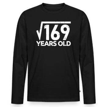 169 Racine carrée 13 ans Drôle 13e anniversaire - T-shirt manches longues Premium bio Homme - noir - Devant - Nico (187cm)