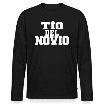 Tio del Novio Groom's Uncle Men Wedding Gift - Men's Premium Organic Long Sleeve Shirt - black - Front - Nico (187cm)