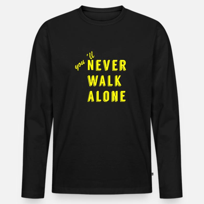 never walk alone - Männer Premium Bio Langarmshirt - Schwarz