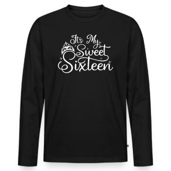 C’est mon doux seize 16e anniversaire 16 ans - T-shirt manches longues Premium bio Homme - noir - Devant - Nico (187cm)