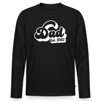 2023, Dad To Be, Schwangerschaftsankündigung - Männer Premium Bio Langarmshirt - Schwarz - Vorne - Nico (187cm)