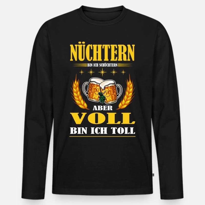 Nüchtern - Männer Premium Bio Langarmshirt - Schwarz