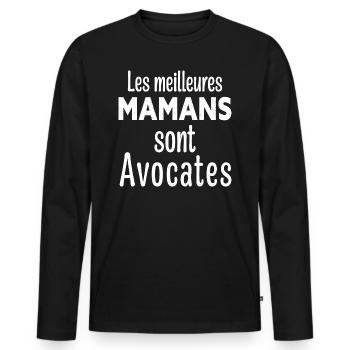 les Meilleures Maman Sont Avocates - T-shirt manches longues Premium bio Homme - noir - Devant - Nico (187cm)