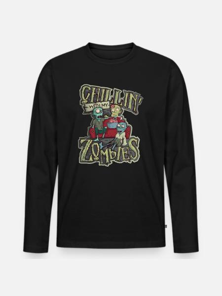 Halloween kostyme skole barn zombie gave - Premium økologisk langermet T-skjorte for menn - svart