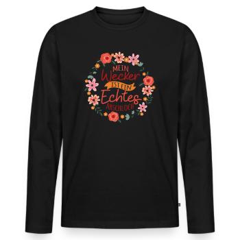 Wecker Arschloch Langschläfer Aufstehen Geschenk - Männer Premium Bio Langarmshirt - Schwarz - Vorne - Nico (187cm)