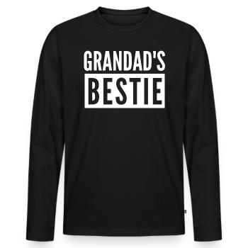 GRANDAD'S BESTIE - Men's Premium Organic Long Sleeve Shirt - black - Front - Nico (187cm)
