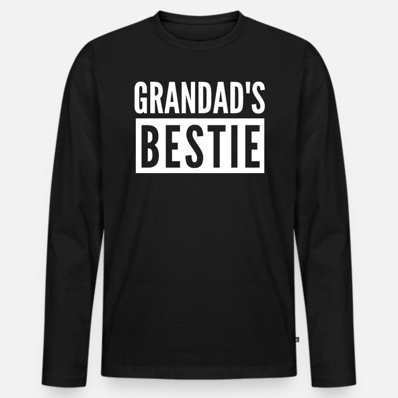 OPA'S BESTIE - Männer Premium Bio Langarmshirt - Schwarz