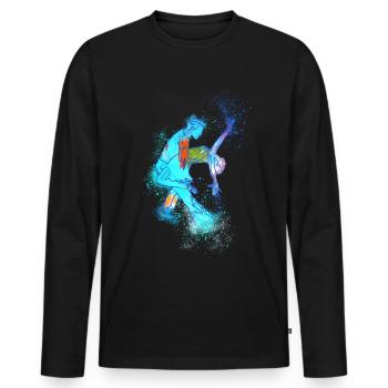 danse, danse couple, coloré, coloré, graffiti, tango - T-shirt manches longues Premium bio Homme - noir - Devant - Nico (187cm)