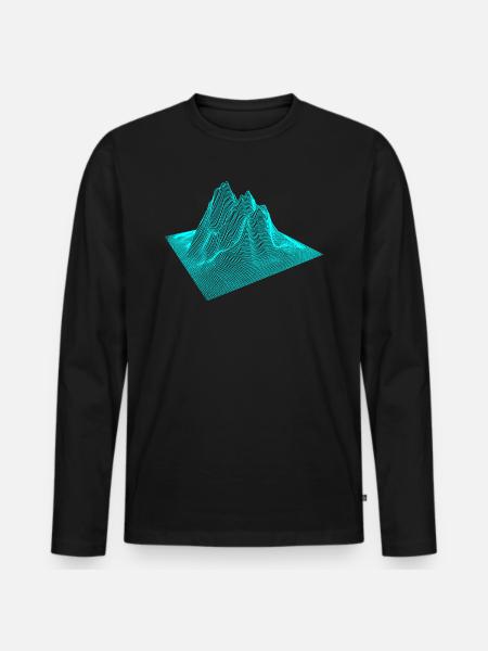 3D Mountain Mountains Graphic - Men's Premium Organic Long Sleeve Shirt - black
