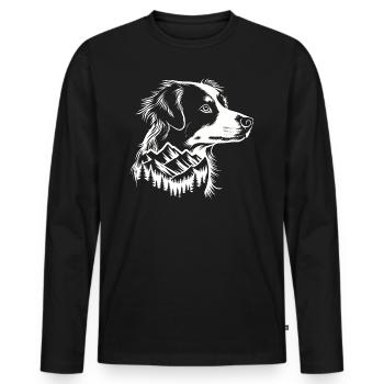 Chien Berger Australien Montagne - T-shirt manches longues Premium bio Homme - noir - Devant - Nico (187cm)