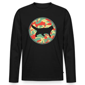 Vintage Norwegian Cat - Men's Premium Organic Long Sleeve Shirt - black - Front - Nico (187cm)