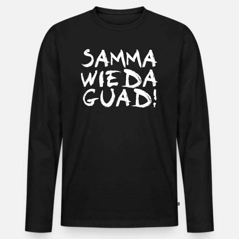 Samma wieda guad - Männer Premium Bio Langarmshirt - Schwarz