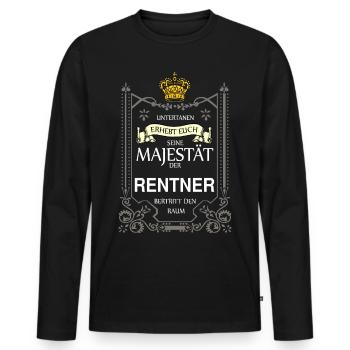 Rentner Majestät - Männer Premium Bio Langarmshirt - Schwarz - Vorne - Nico (187cm)