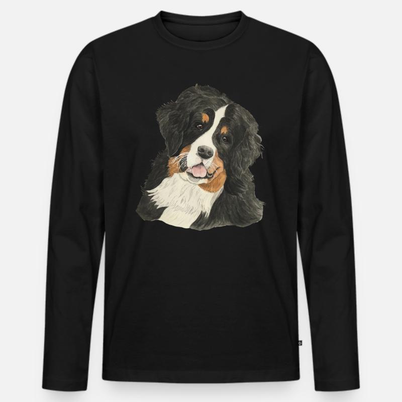 Berner Sennenhund - Männer Premium Bio Langarmshirt - Schwarz
