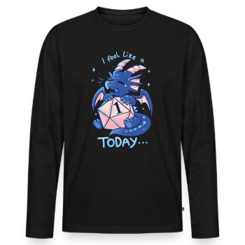 Je me sens comme un 1 aujourd’hui - T-shirt manches longues Premium bio Homme - noir - Devant - Nico (187cm)
