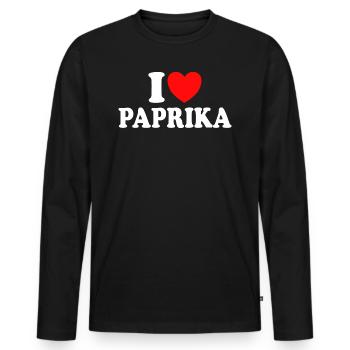 I Love Paprika Humour Paprika Cuisine - T-shirt manches longues Premium bio Homme - noir - Devant - Nico (187cm)