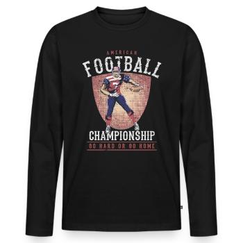 American Football - Männer Premium Bio Langarmshirt - Schwarz - Vorne - Nico (187cm)