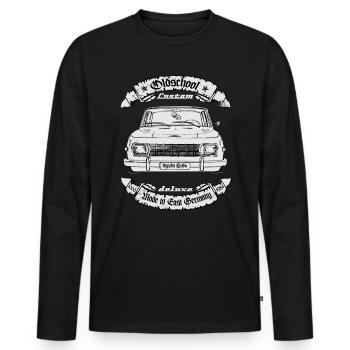 Oldtimer DDR 353 Oldschool Eisenach - Men's Premium Organic Long Sleeve Shirt - black - Front - Nico (187cm)
