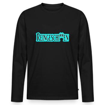 Reingeschissen - Männer Premium Bio Langarmshirt - Schwarz - Vorne - Nico (187cm)