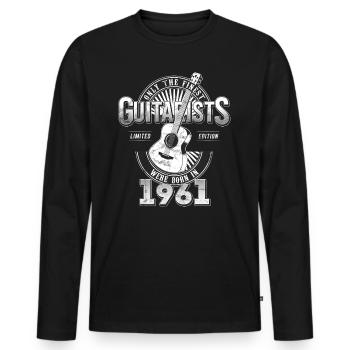 Only the finest Guitarists were born in 1961 - Männer Premium Bio Langarmshirt - Schwarz - Vorne - Nico (187cm)