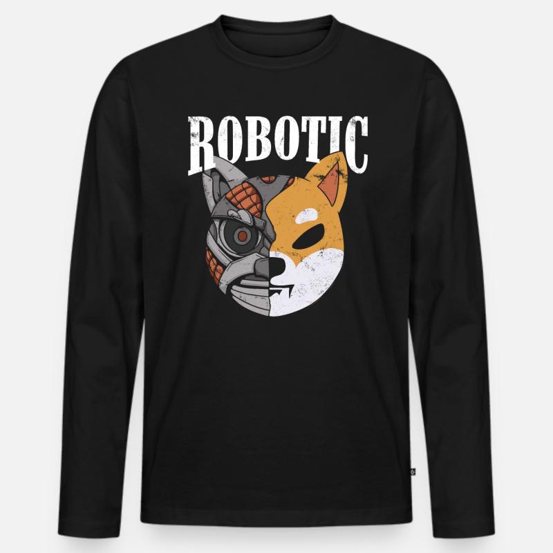 Roboterdesign Für Roboteringenieur Oder Fans - Männer Premium Bio Langarmshirt - Schwarz